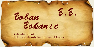 Boban Bokanić vizit kartica